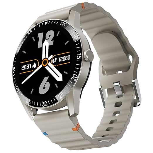 Fire-Boltt Talk Bluetooth Calling Smartwatch, 1.39" TFT Display with Dual Button, Hands On Voice Assistance, 120 Sports Modes, in Built Mic & Speaker (Talk, Beige)